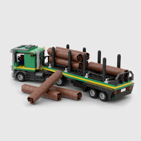 Green and black brick model rear three quarter view