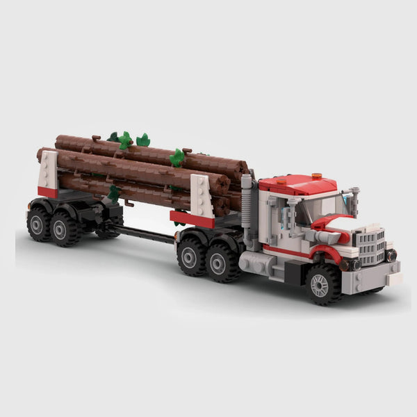 Logging Truck Red Edition brick model hero view