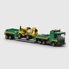 Lowboy Transport Truck with Excavator brick model hero view