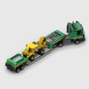 Green and yellow brick model rear three quarter view