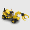 Lowboy Transport Truck with Excavator brick model angle 1 view