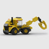 Lowboy Transport Truck with Excavator brick model angle 2 view