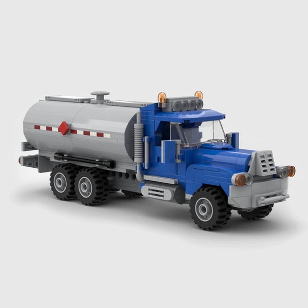 Fuel Tanker Blue Edition brick model front 3q view