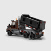 Brown, black and grey brick model rear three quarter view
