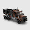 Heavy Duty Dump Truck Brown Edition brick model front 3q view