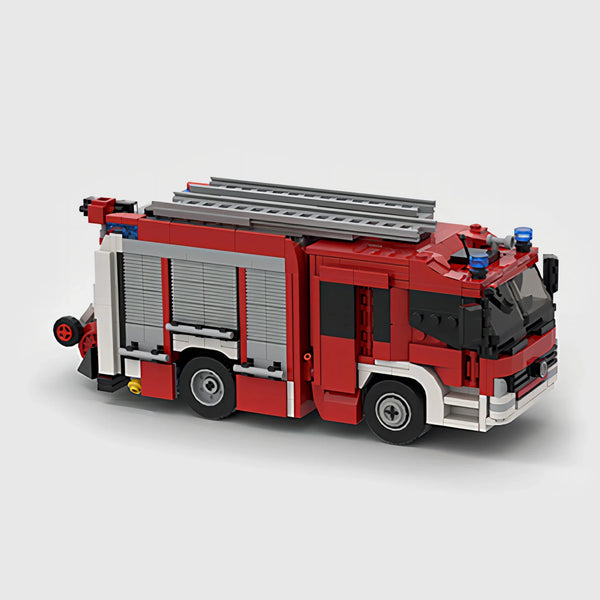 City Fire Rescue Engine brick model front 3q view