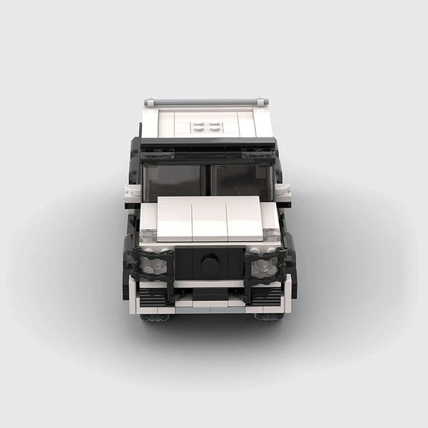White Mercedes-Benz G63 6x6 brick model front view