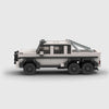 White Mercedes-Benz G63 6x6 brick model side profile view