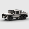 White Mercedes-Benz G63 6x6 brick model low 3q view