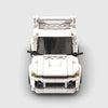White Mitsubishi Lancer Evolution brick model front view