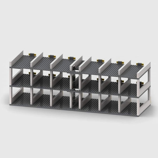 Multi-Level Parking Garage brick model front 3q view