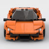 Orange Lamborghini Huracan brick model straight front view