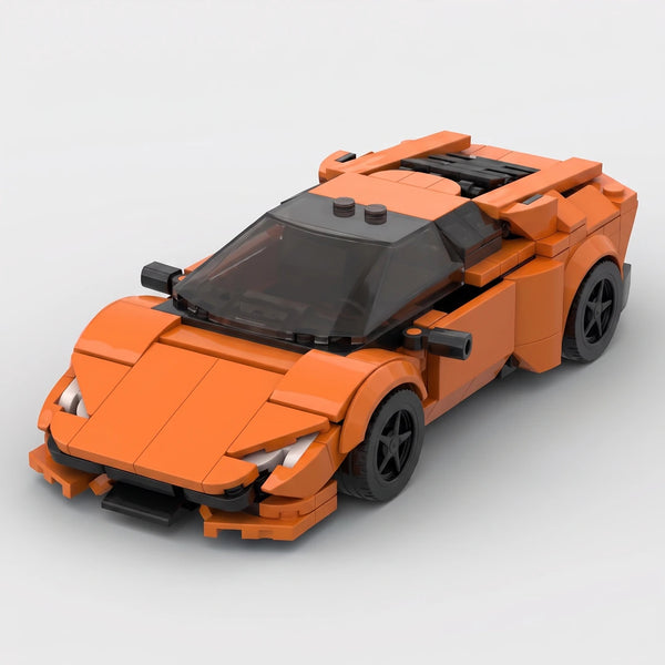 Orange Lamborghini Huracan brick model high front three quarter view