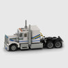 Classic Long-Nose Semi-Truck Cab brick model front 3q view