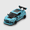 Sports Car with Flatbed Trailer brick model front 3q view