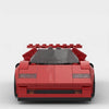 Red Lamborghini Diablo brick model straight front view