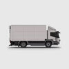 White and dark grey brick model side profile view