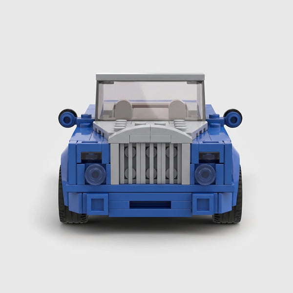 Corniche Convertible Blue Edition brick model straight front view
