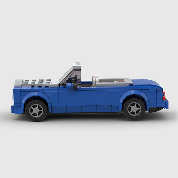 Blue Rolls-Royce Corniche brick model side profile view