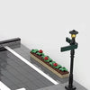 Street Parking Display for 2 Cars parking display close-up of the street lamp and planters