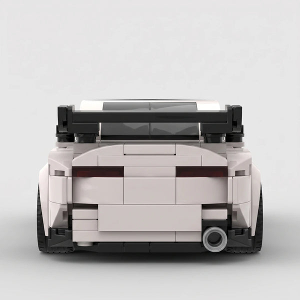 White Toyota Supra MK4 brick model straight rear view