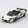 White Lamborghini Aventador SVJ brick model front three quarter view