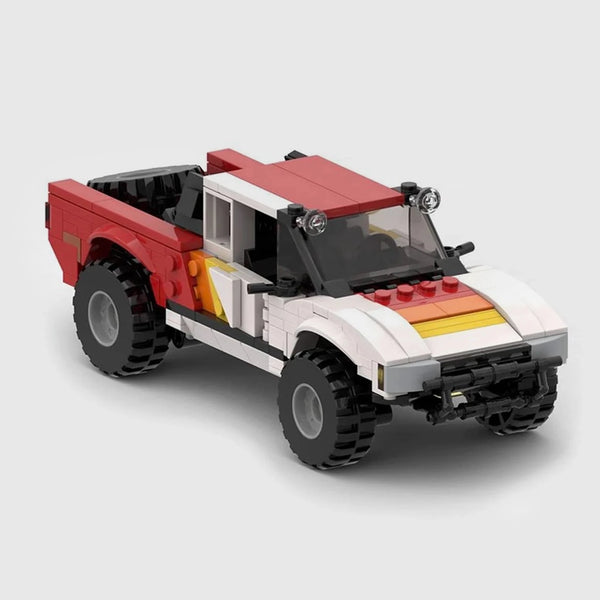 Off-Road Rally Pickup Truck brick model front 3q view