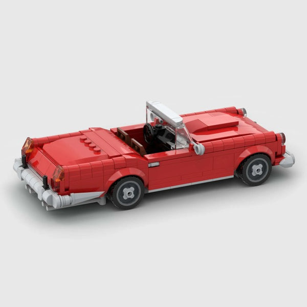 TR4 Roadster Red Edition brick model rear three quarter view
