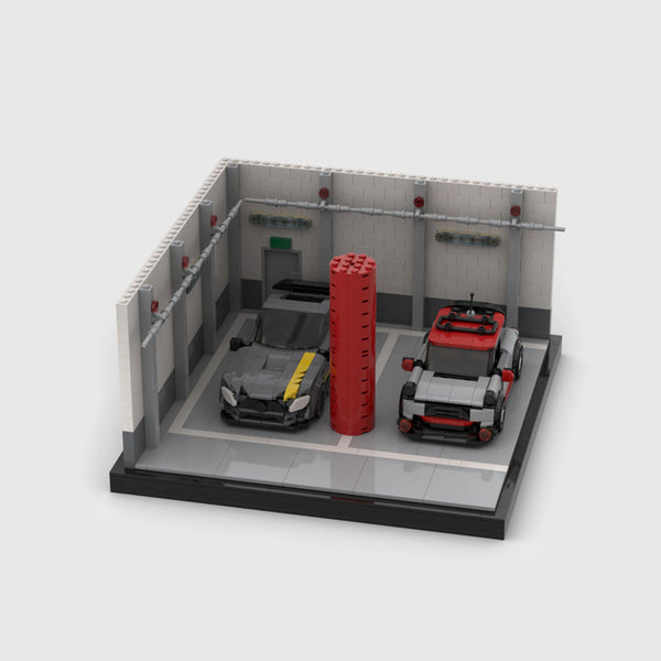 Underground Parking Garage brick model angle 1 view