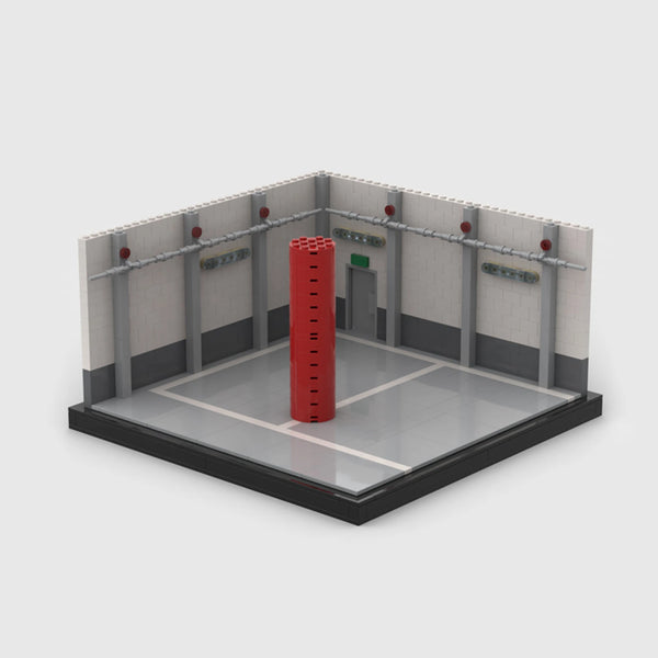 Underground Parking Garage brick model front 3q view